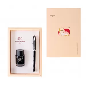 Stilou PICASSSO metalic negru si calimara 656N-1-IMG-nav