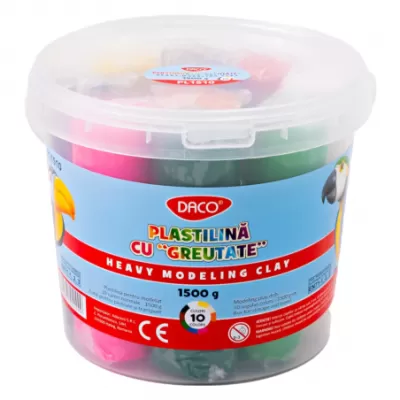 Plastilina 10 culori Cu Greutate, 1500g Daco PL1510-img