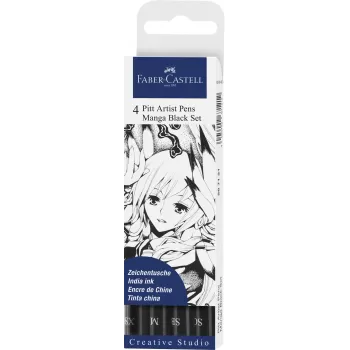 Pitt artist pen set manga 4 buc negru Faber-Castell-1