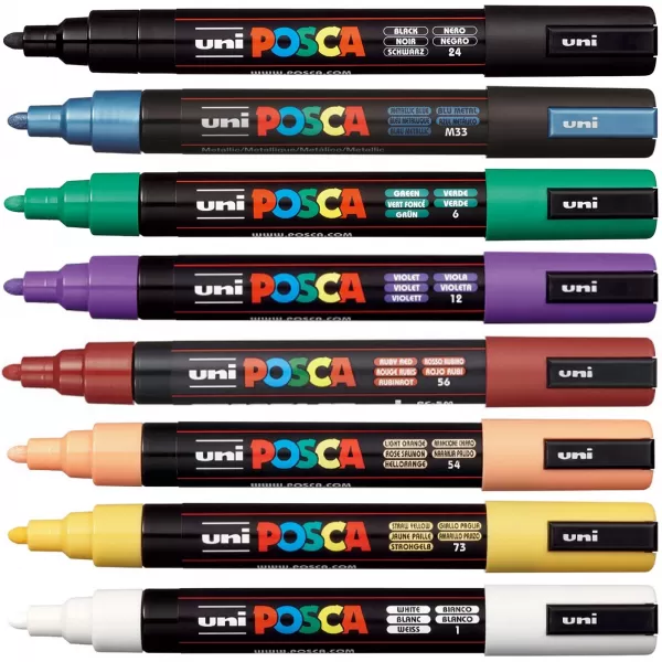 Markere Posca set 8 culori, varf mediu 1.8-2.5 mm, PC-5M-2-IMG-slider