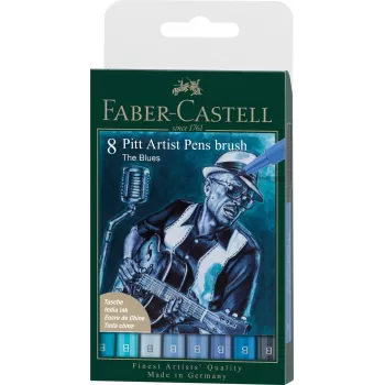 Pitt artist pen set 8 buc albastru 2022 Faber-Castell-1