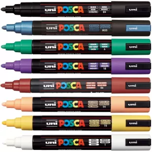 Markere Posca set 8 culori, varf mediu 1.8-2.5 mm, PC-5M-2-IMG-nav