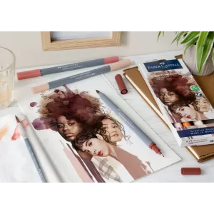 Marker solubil 2 capete set 6 buc portret goldfaber Faber-Castell-2-IMG-nav