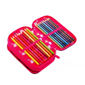 Penar echipat fete, 3 compartimente, 46 piese, imprimeu balerine Daco PE3007E-3-IMG-nav