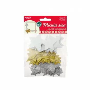 Accesorii craft - stelute spumă glitter, 