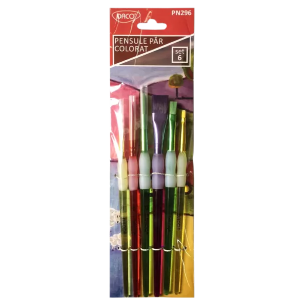 Set 6 pensule par sintetic colorat DACO PN296-1-IMG-slider
