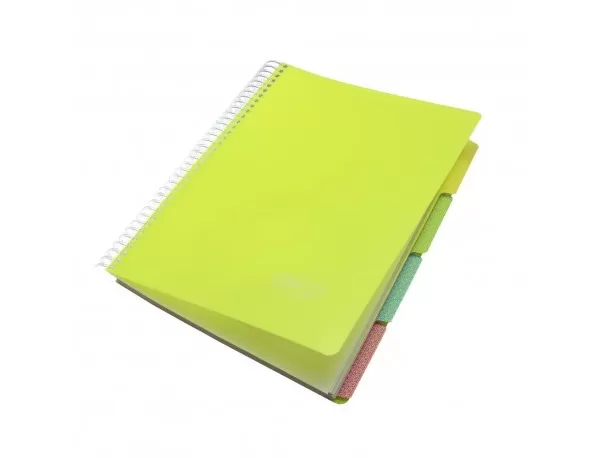 Caiet studentesc cu spira si coperta plastic 5 subiecte, 200 file, hartie 70g/m2 Daco CT5200-5-IMG-slider