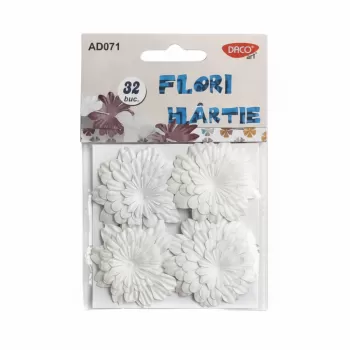Flori de hartie albe - accesorii craft - Daco AD071W-2
