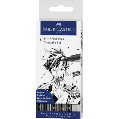 Pitt artist pen manga set 6 negru Faber-Castell-img