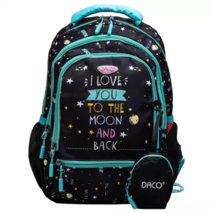 Ghiozdan scolar clasa pregătitoare, fete, imprimeu Love You to the Moon and Back, 38 cm Daco GH348-1-IMG-nav