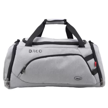 Geanta voiaj mica, 4 fermoare, gri, 52 cm Daco GL195-1