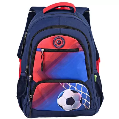 Ghiozdan baieti clasa 5-8, albastru, imprimeu minge fotbal, 46 cm Ecada 61492-img