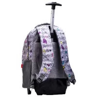 Ghiozdan scolar tip troler fete, gri cu imprimeu inimioare, 44.5 cm Daco GH4609-2-IMG-slider-mobile