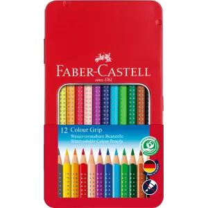 Creioane colorate 12 culori cutie metal grip 2001 Faber-Castell-1-IMG-nav