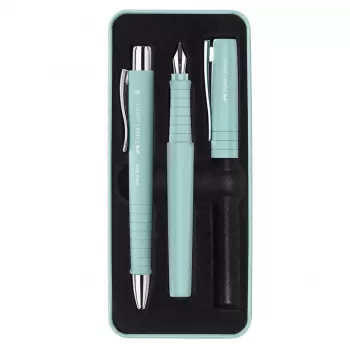 Set stilou si pix Faber-Castell bleu caraibe Poly-1