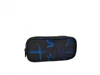 Penar etui cu 2 fermoare, albastru imprimeu abstract Daco PE697-img