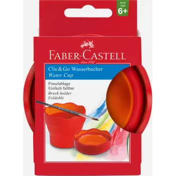 Pahar pictura pliabil, Clik&Go rosu, Faber-Castell-4