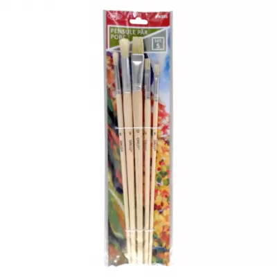 Pensule pictura set 5 bucati, par de porc, cu coada lunga Daco PN395-img