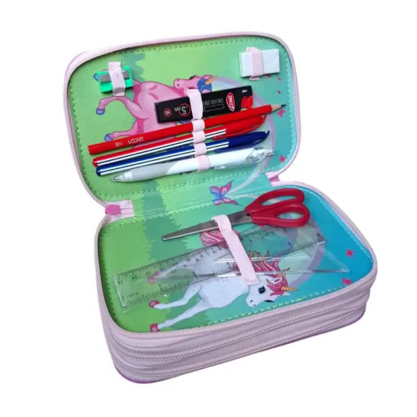 Penar fete cu 3 fermoare, echipat cu 46 piese, Unicorns Daco PE3021E-6-IMG-slider