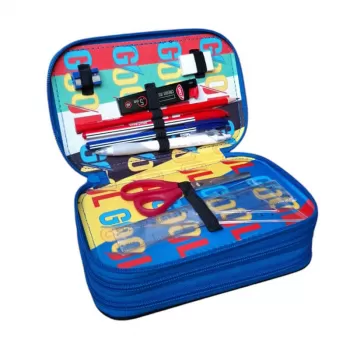 Penar echipat 3 compartimente, baieti, 46 piese, Gol Tricolor Daco PE3026E-3
