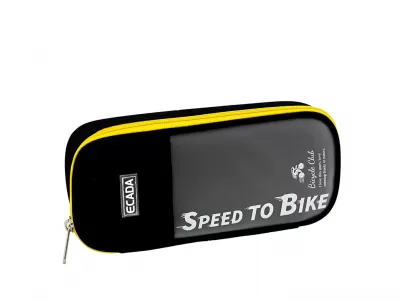 Penar tip borseta negru-gri, imprimeu Speed to Bike, 1 fermoar galben Ecada 786614-img
