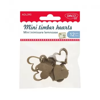 Accesorii craft – inimi lemn AD390 Mini Inimioare Lemnoase DACO-1