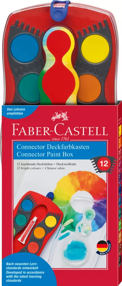 Acuarele 12 culori connector rosu 2022 Faber-Castell-img