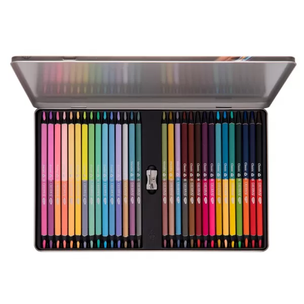 Creioane colorate bicolore in cutie metalica, set 30 Daco CC430-1-IMG-slider
