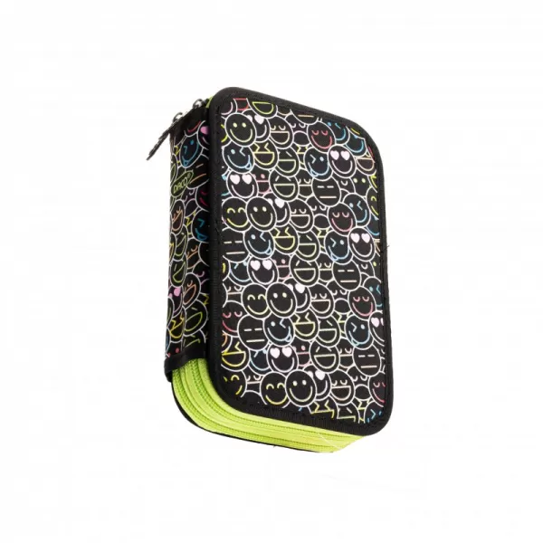 Penar echipat negru cu 2 fermoare, 37 piese, Emoji Bubbles Daco PE284E-2-IMG-slider