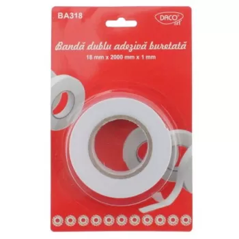 Banda dublu adeziva buretata 18 x 2 DACO BA318-1