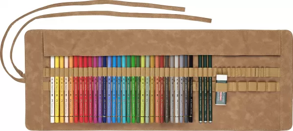 Rollup 30 creioane colorate polychromos + 3 cr castell 9000 fabe-2-IMG-slider