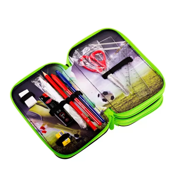 Penar echipat baieti, 3 compartimente, 46 piese, imprimeu fotbal Daco PE3003E-2-IMG-slider