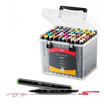 Carioci tip marker grafic 2 capete Art Duet set 80 DACO-1