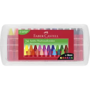 Creioane cerate 24 culori jumbo cutie plastic Faber-Castell-1-IMG-nav