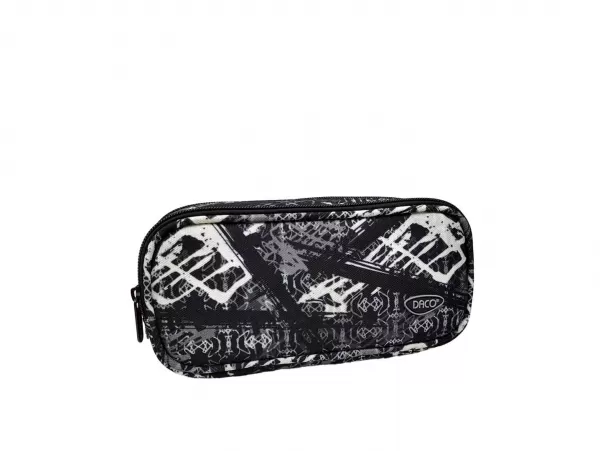 Penar borseta cu 2 fermoare, negru imprimeu abstract Daco PE696-1-IMG-slider