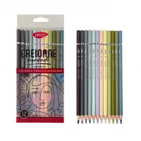 Creioane colorate 12 culori pentru hartie neagra Morandii Daco CC412M-1-IMG-slider-mobile