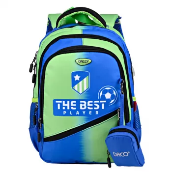 Ghiozdan clasa pregatitoare baieti, imprimeu The best player, 38 cm Daco GH3517-1