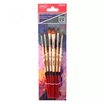 Pensule pictura par sintetic, varf limba de pisica, set 6 Daco PN266-1