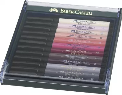 Cutie 12 culori pitt artist pen tonurile pielii Faber-Castell-img