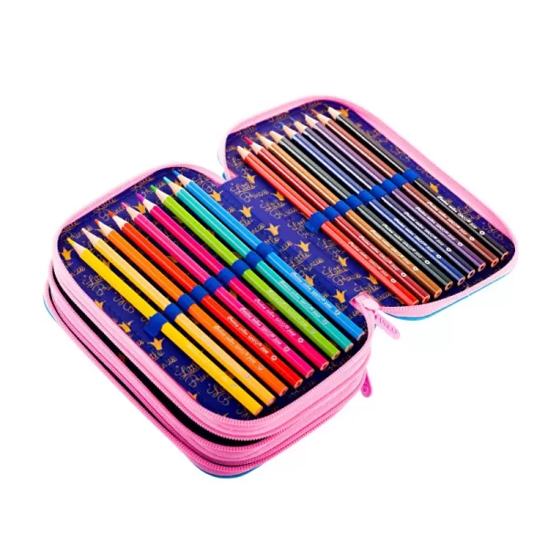 Penar echipat fete, 3 compartimente, 46 piese, imprimeu ponei Little Princes Daco PE3006E-4-IMG-slider