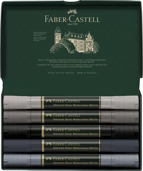 6-Set-5-markere-solubile-tonuri-de-gri-a.durer-Faber~Castell