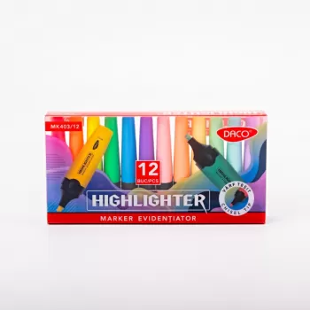 Marker evidentiator set 12 culori Daco MK403/12-2