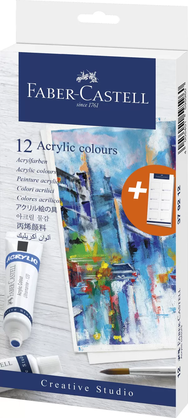 Acuarele acrilice 12 culori 20ml Faber-Castell-1-IMG-slider