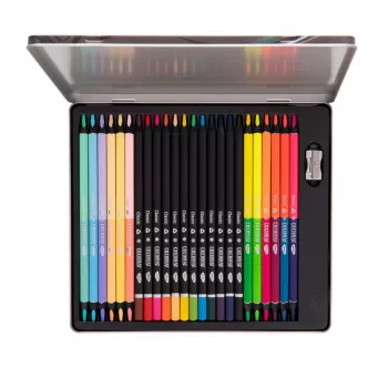 Set 24 creioane colorate in cutie metalica Daco CC424-1