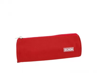 Penar fete liceu cilindric, rosu uni, 1 fermoar Ecada 786030R-img