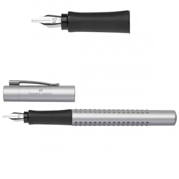 Set stilou caligrafic grip 2011 argintiu Faber-Castell-3