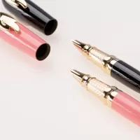 Stilou PICASSO metalic roz cu calimara si brosa 986RZ-3-IMG-slider-mobile