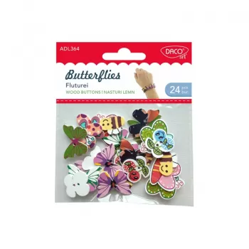Accesorii craft - fluturi lemn coloraţi AD364 Fluturei DACO-1