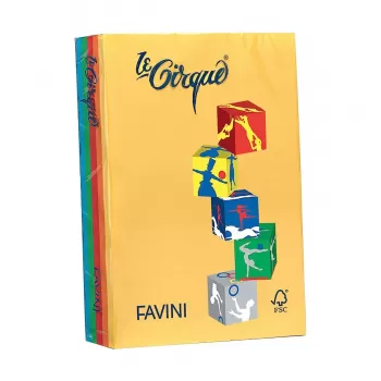 Carton colorat asortat A4, 5 culori intense, 250 coli Favini-1