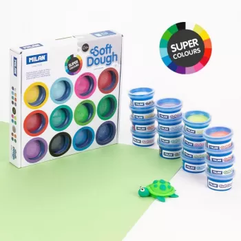 Plastilina usoara 16 culori, 30gr/culoare Milan-4